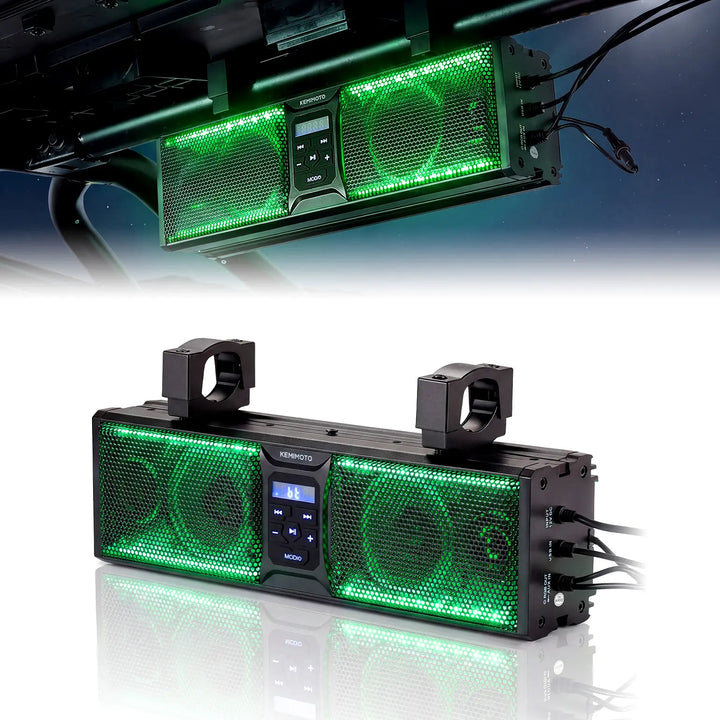 4 Speaker 16 Inch RGB Universal Sound Bar for 1.75''-2.25'' Roll Bar