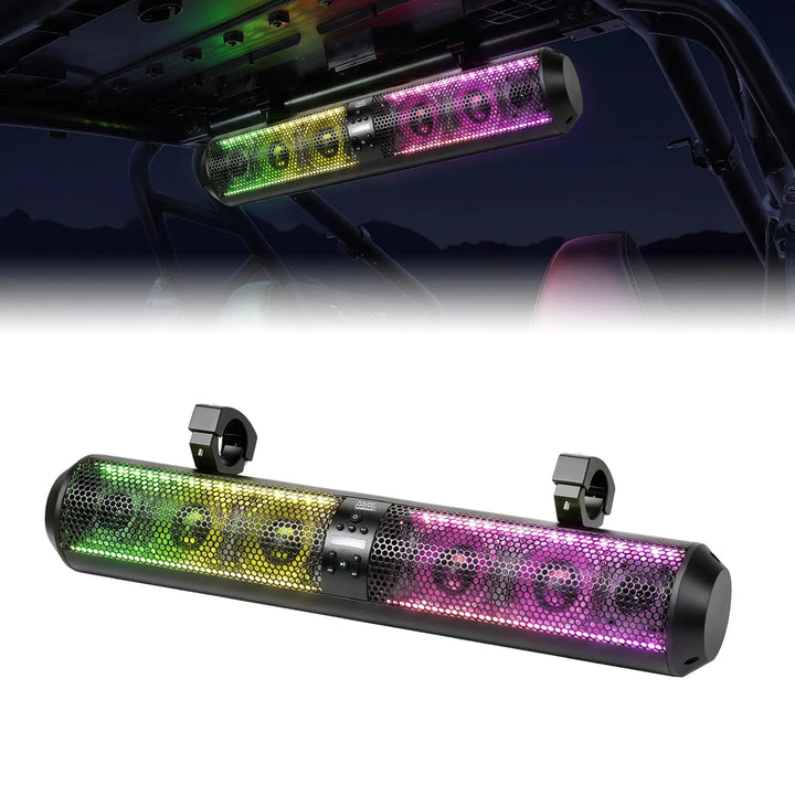RGB UTV Soundbar, 28 Inch SXS Speaker for 1.56"- 2.25" Roll Cage