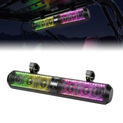 RGB UTV Soundbar, 28 Inch SXS Speaker for 1.56"- 2.25" Roll Cage
