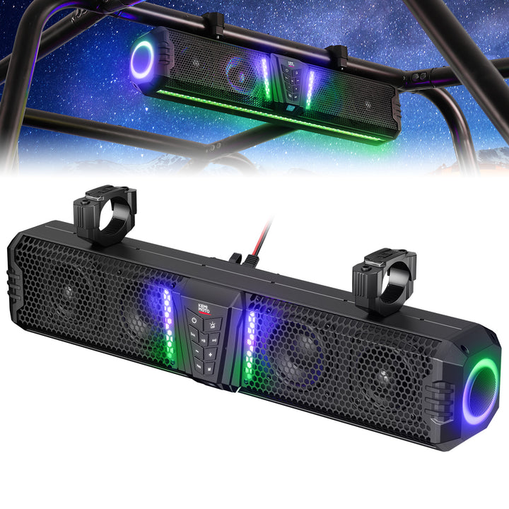 KEMIMOTO Midnight 60 26" 4-Speaker UTV Bluetooth Sound Bar w/RGB Lighting