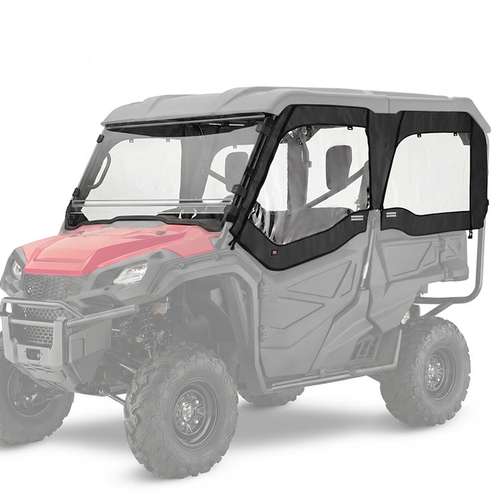 KEMIMOTO Soft Upper Doors for Honda Pioneer 1000-5 with Straight YKK Double Zippers and Anti-Slip Webbing