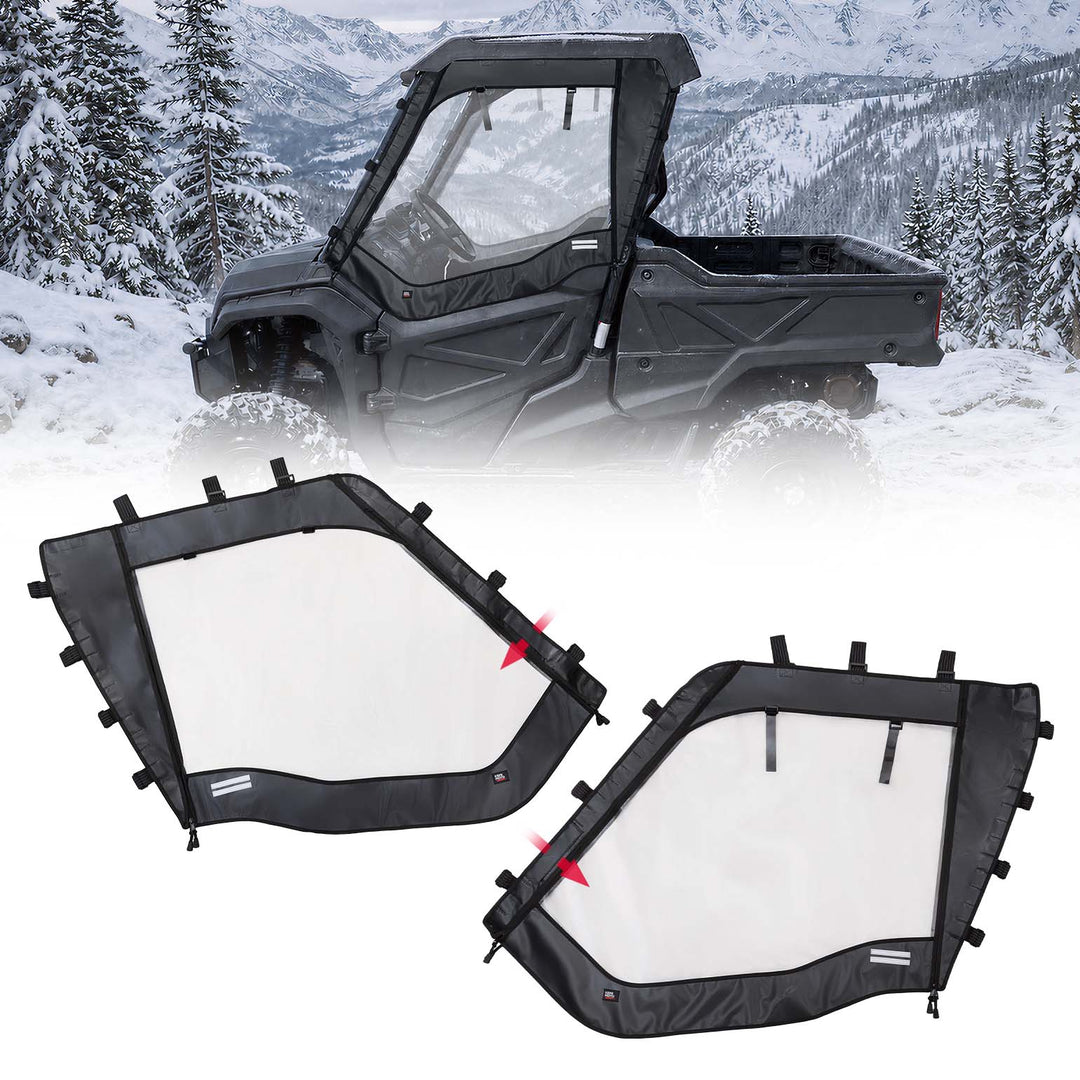 KEMIMOTO Soft Upper Doors for Honda Pioneer 1000 2016-2025 with YKK Zippers