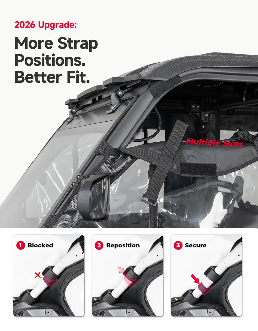 KEMIMOTO Soft Zipper Doors Compatible with CFMOTO UFORCE 1000 XL 2022-2026