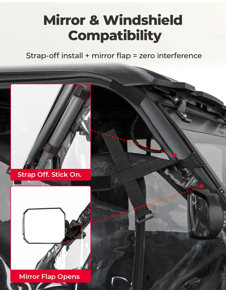 KEMIMOTO Soft Zipper Doors Compatible with CFMOTO UFORCE 1000 XL 2022-2026