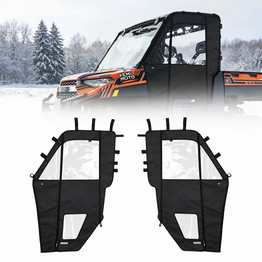 KEMIMOTO UTV Soft Doors Compatible with Polaris Ranger XP 1000 and Ranger 1000 2017-2026