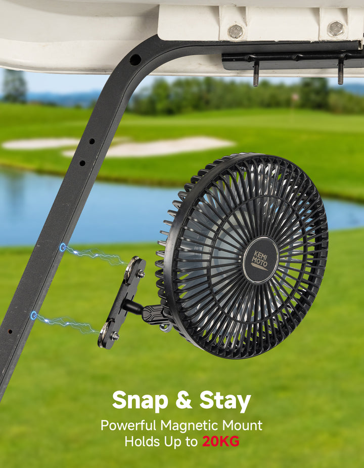 Magnetic Fan for Golf Cart & Forklift, EZGO RXV, Club Car (1-Pack)