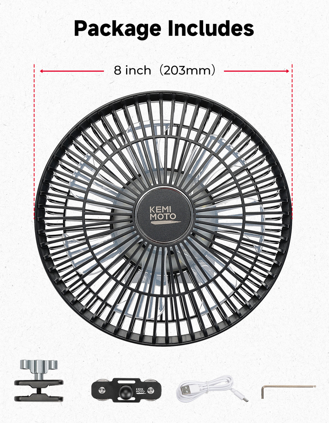 Magnetic Fan for Golf Cart & Forklift, EZGO RXV, Club Car (1-Pack)