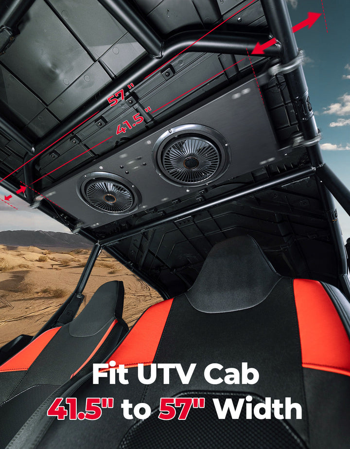 UTV Overhead Fan fits 41.5-57 inch Roof Width 