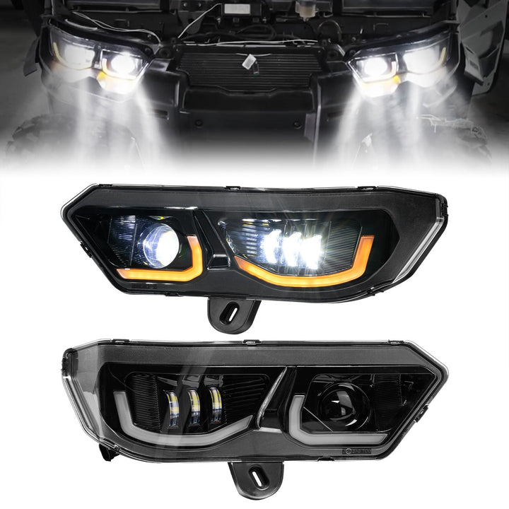 LED Headlights Assembly Kit for Can-Am Defender HD10|9|8|7|5 - Kemimoto