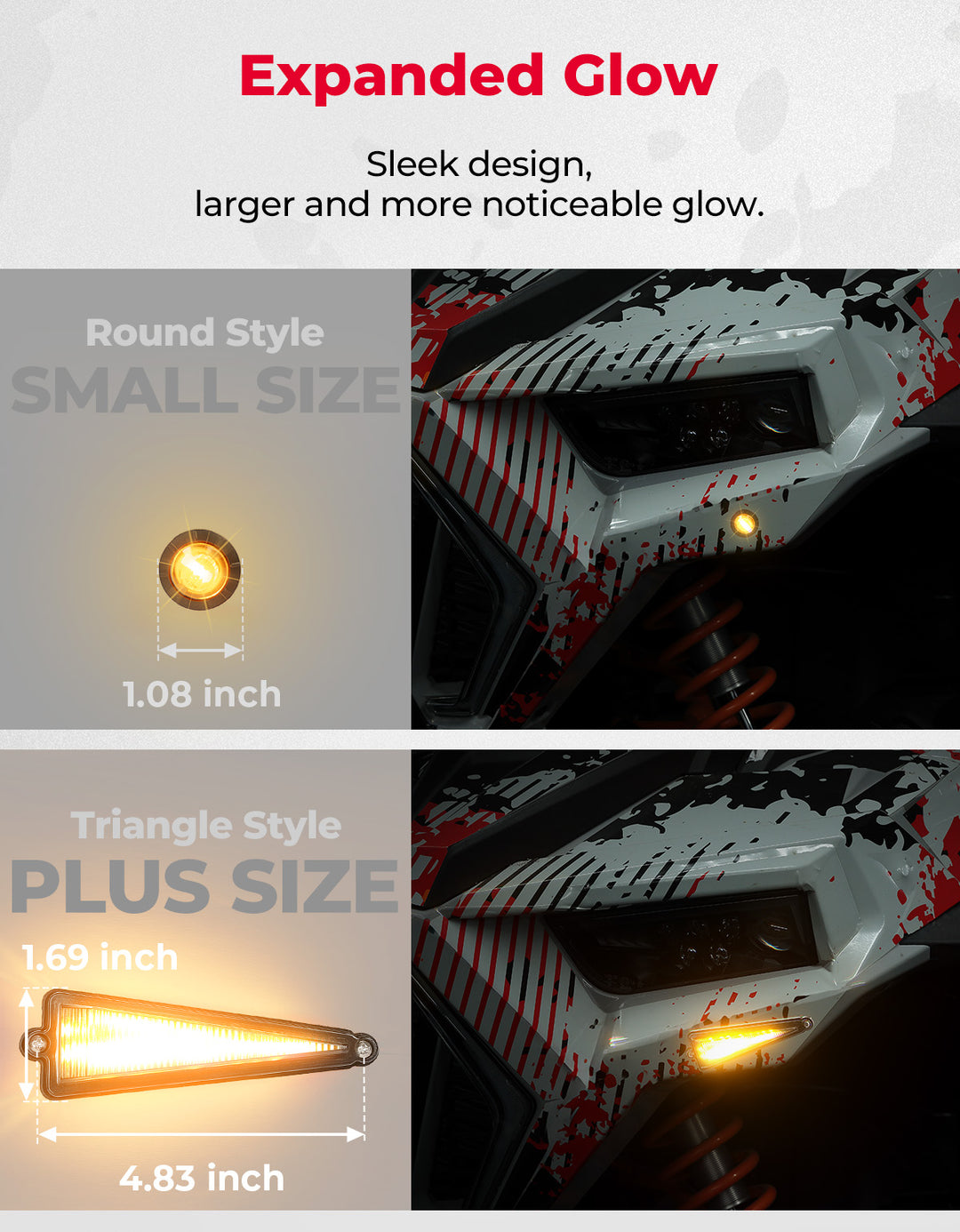 UTV Universal 3-in-1 Triangle Turn Signal Kit with Column Switch & 110dB Horn