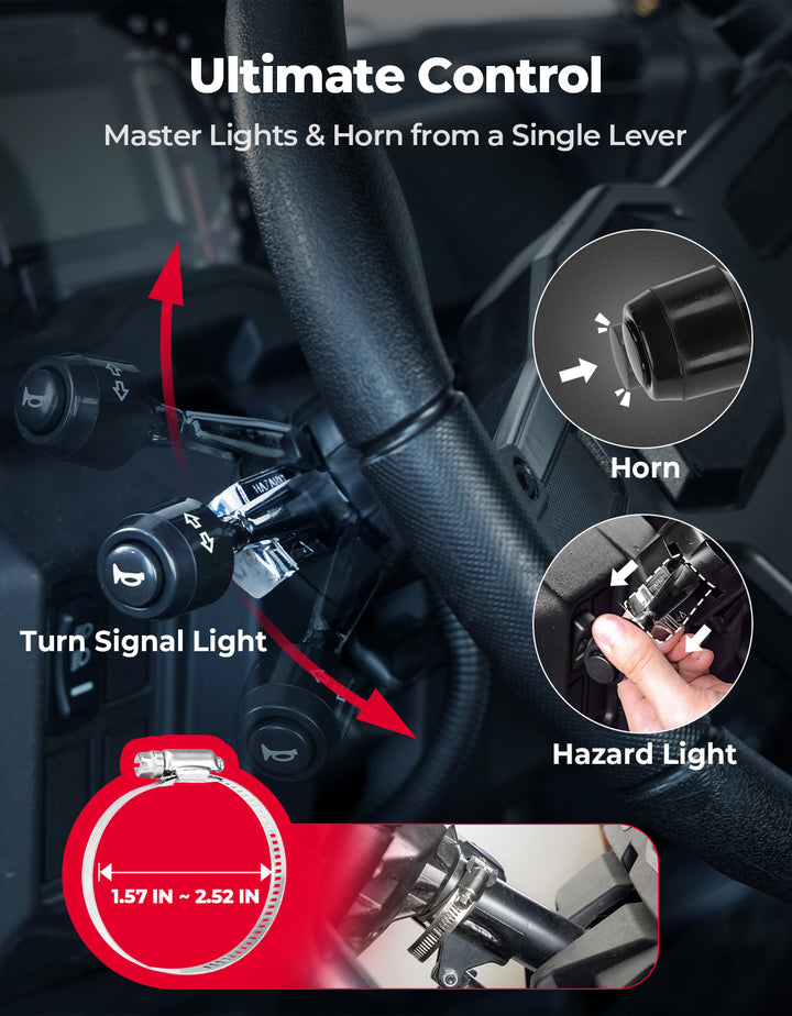 UTV/ATV Universal Turn Signal Kit with Dash Indicator & Sync Taillight