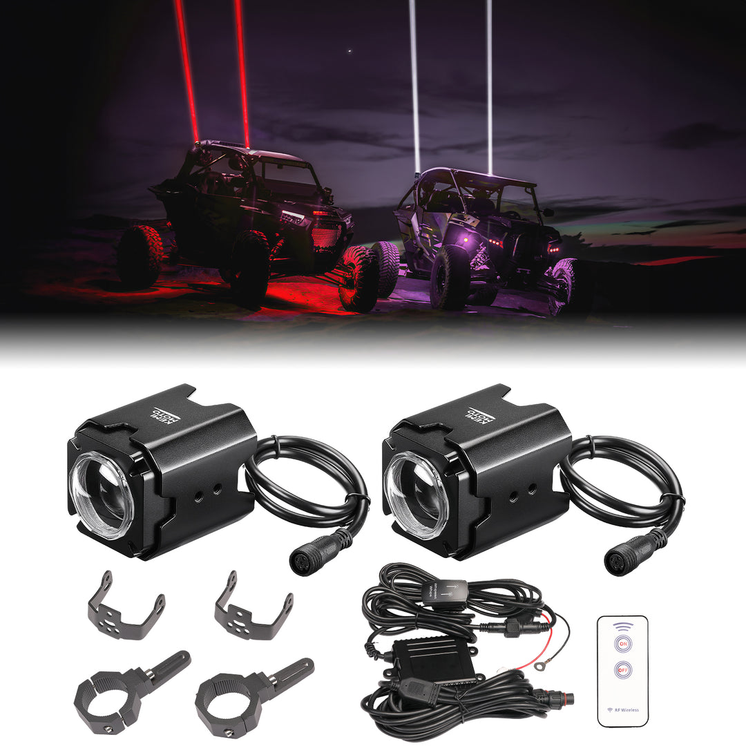 UTV Bluetooth Sound & Light Combo Kit for Can-Am / Polaris / CFMOTO (1.5"-2.25" Roll Bar)
