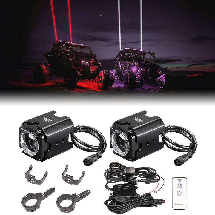 UTV Bluetooth Sound & Light Combo Kit for Can-Am / Polaris / CFMOTO (1.5"-2.25" Roll Bar)
