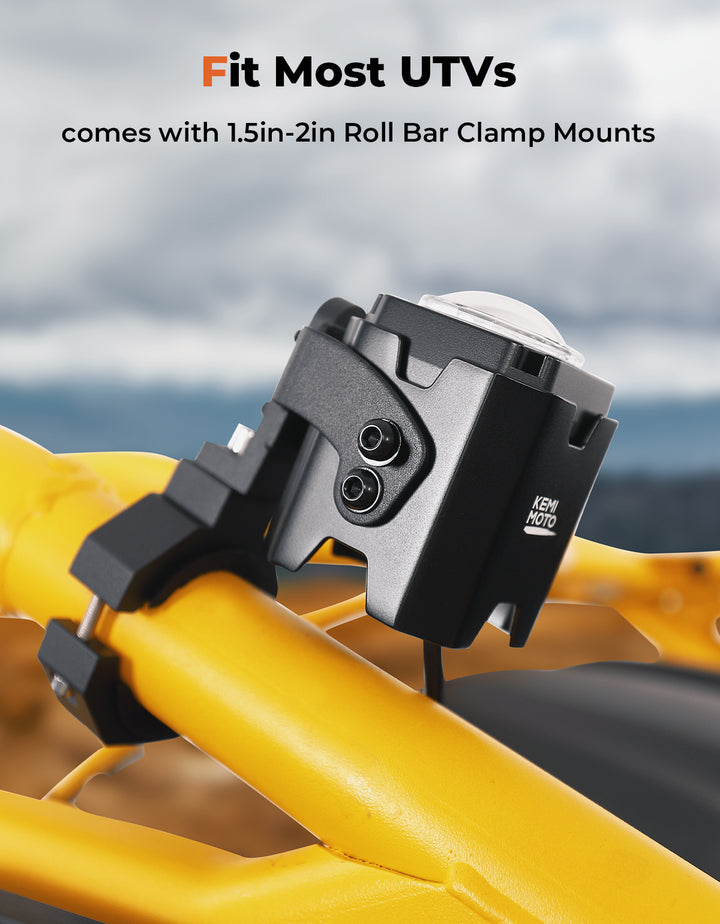 UTV Bluetooth Sound & Light Combo Kit for Can-Am / Polaris / CFMOTO (1.5"-2.25" Roll Bar)