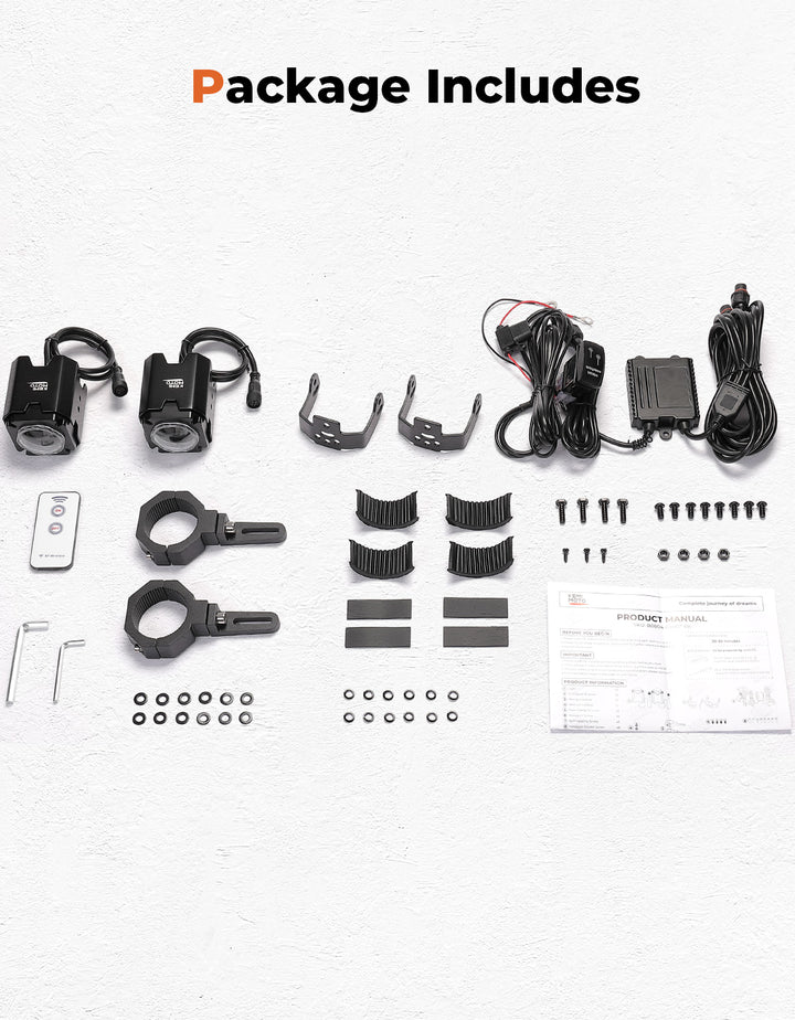 UTV Bluetooth Sound & Light Combo Kit for Can-Am / Polaris / CFMOTO (1.5"-2.25" Roll Bar)