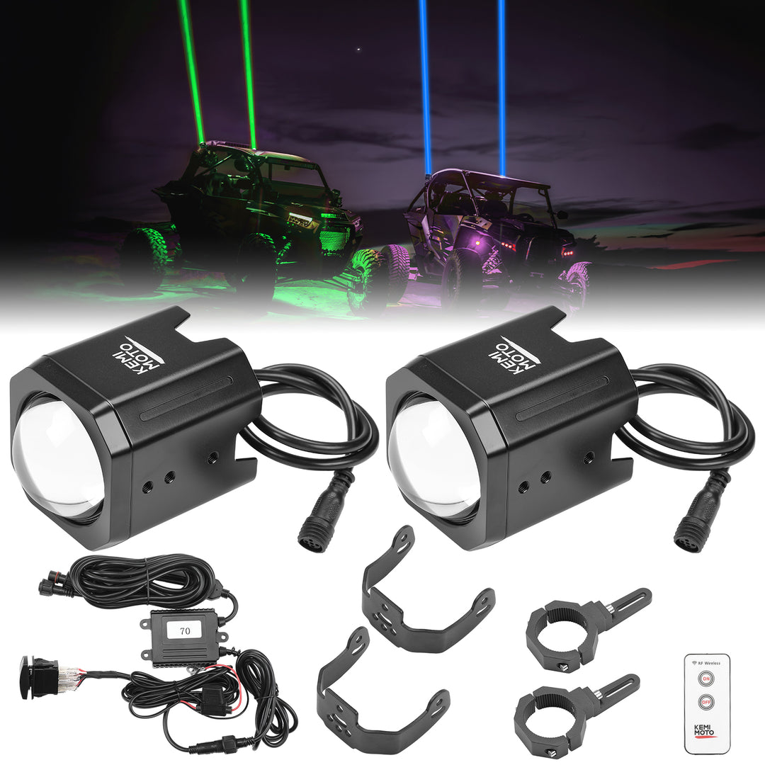 UTV LED Whipless Light & 4-Speaker RGB Sound Bar Combo Kit