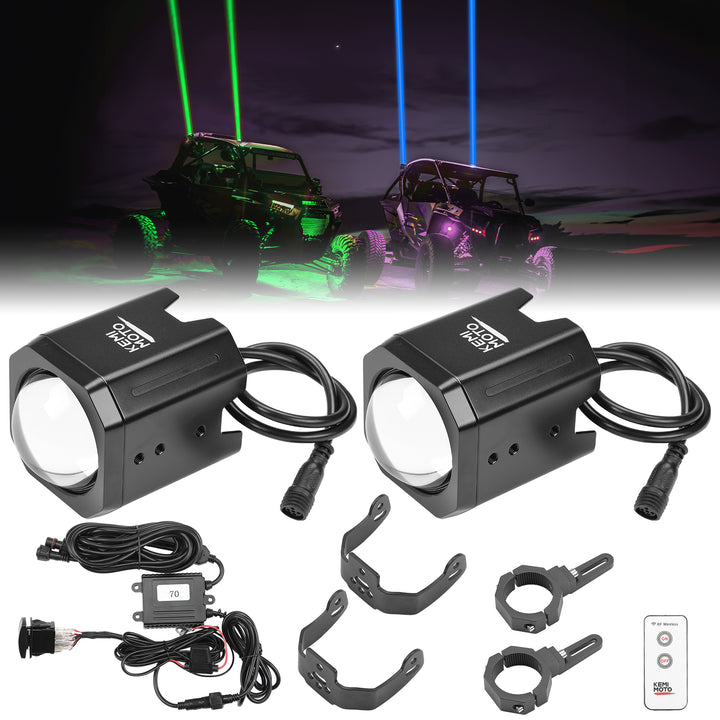 UTV LED Whipless Light & 4-Speaker RGB Sound Bar Combo Kit