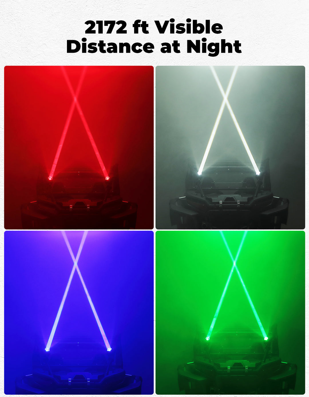 UTV LED Whipless Light & 4-Speaker RGB Sound Bar Combo Kit