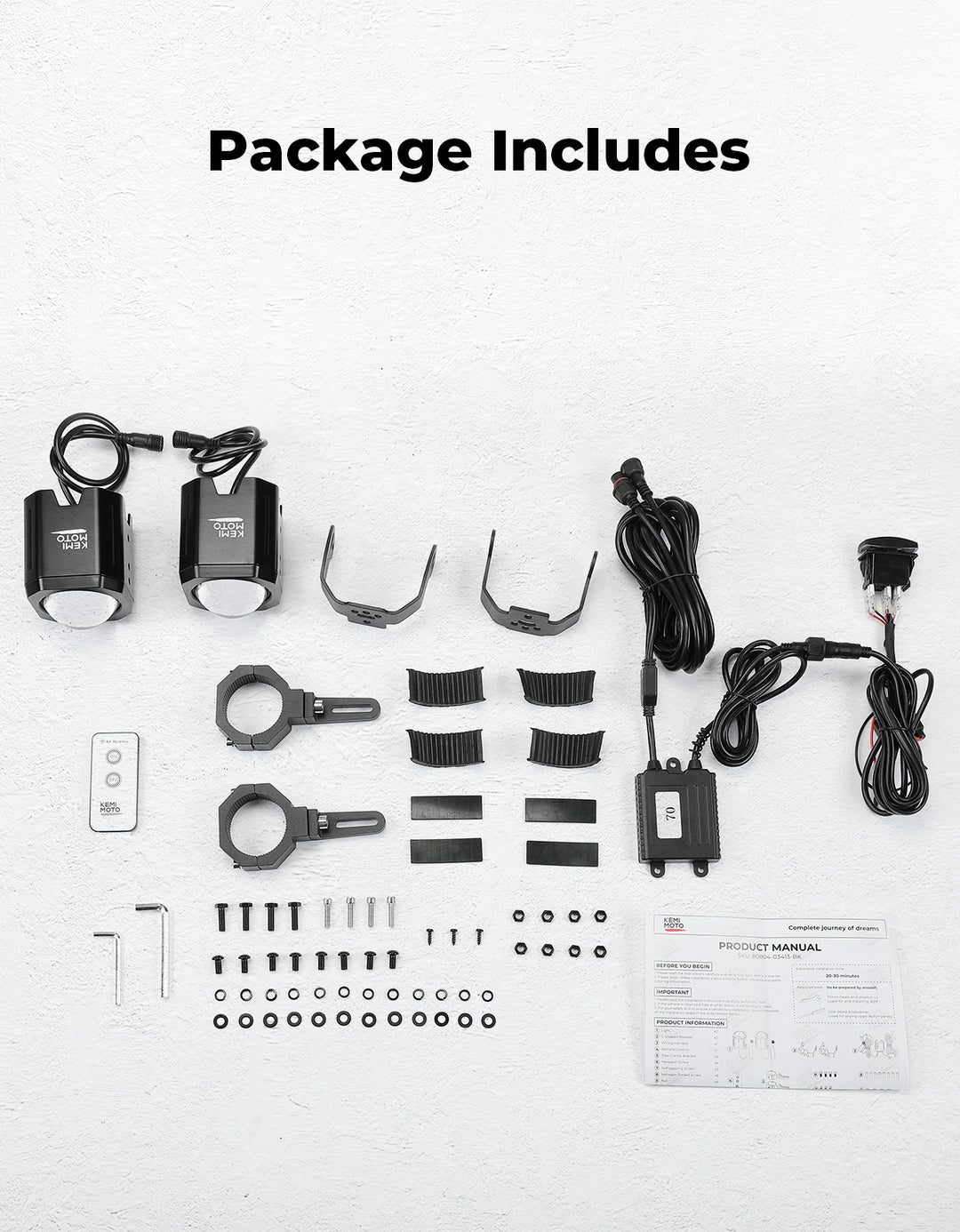 UTV LED Whipless Light & 4-Speaker RGB Sound Bar Combo Kit