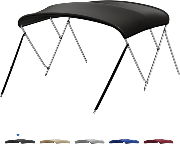 Kemimoto Bimini Top for Boat, Pontoon Boat Bimini Top, 3 Bow Bimini 54inch-80inch