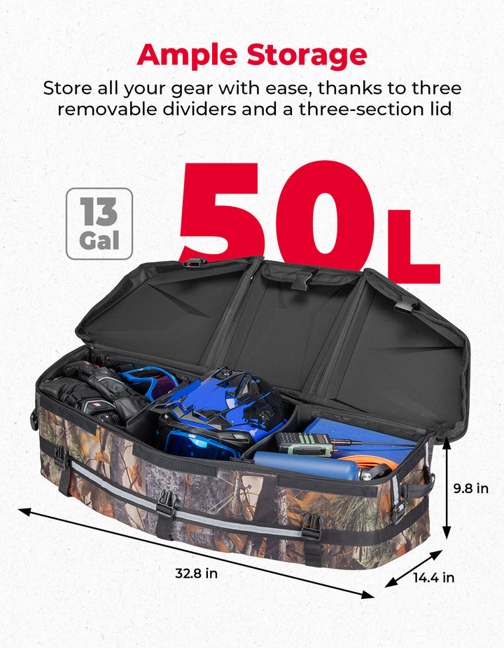 Upgraded 50L ATV Cargo Bag – Front/Rear Rack Cooler & Storage Box, Fits Can-Am X3, Outlander, Renegade 500–1000