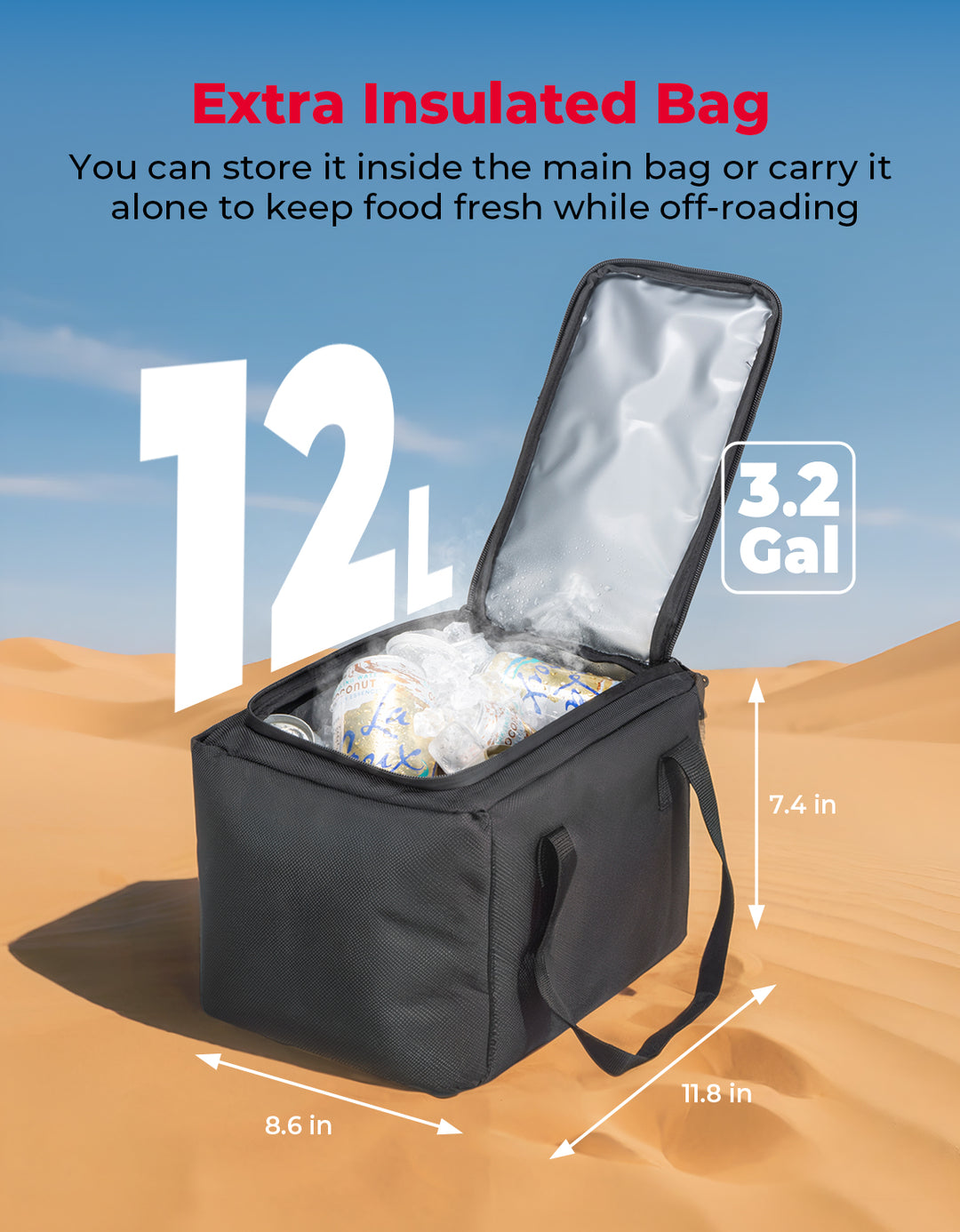 Upgraded 50L ATV Cargo Bag – Front/Rear Rack Cooler & Storage Box, Fits Can-Am X3, Outlander, Renegade 500–1000