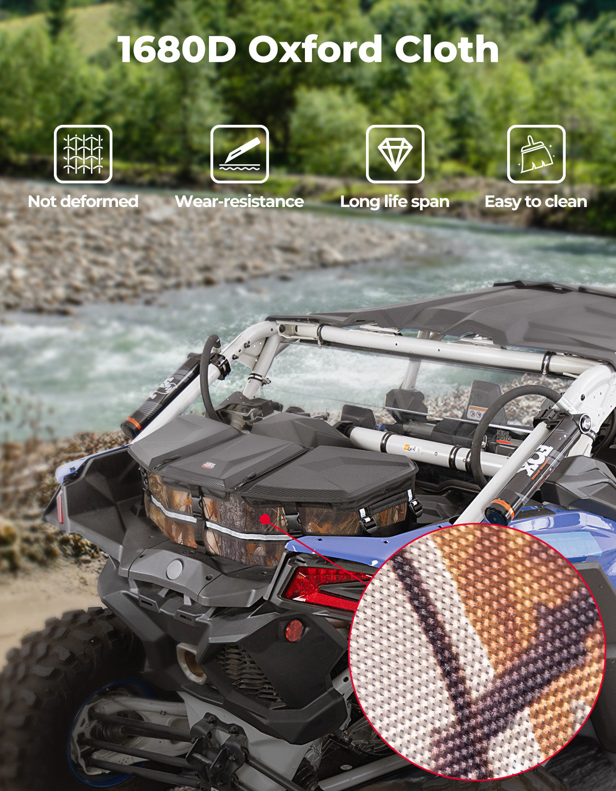 Upgraded 50L ATV Cargo Bag – Front/Rear Rack Cooler & Storage Box, Fits Can-Am X3, Outlander, Renegade 500–1000