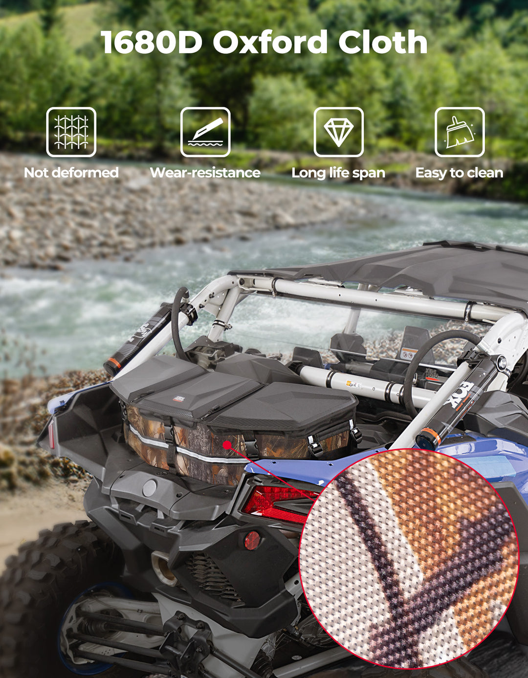 Upgraded 50L ATV Cargo Bag – Front/Rear Rack Cooler & Storage Box, Fits Can-Am X3, Outlander, Renegade 500–1000