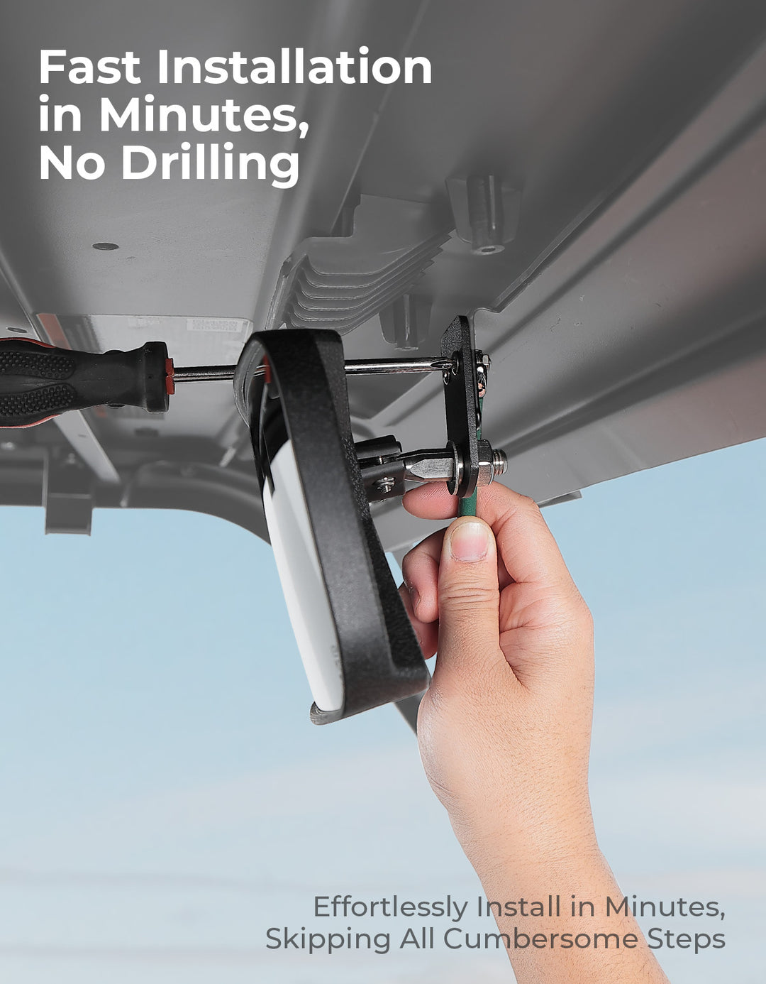 2-IN-1 Flip Windshield & Rear View Mirror for Polaris Ranger XP