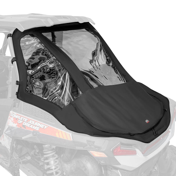 2 in 1 UTV Rear Soft Windshield with Cargo Bed Cover for Polaris RZR XP 1000/4 2014-2023 - Kemimoto
