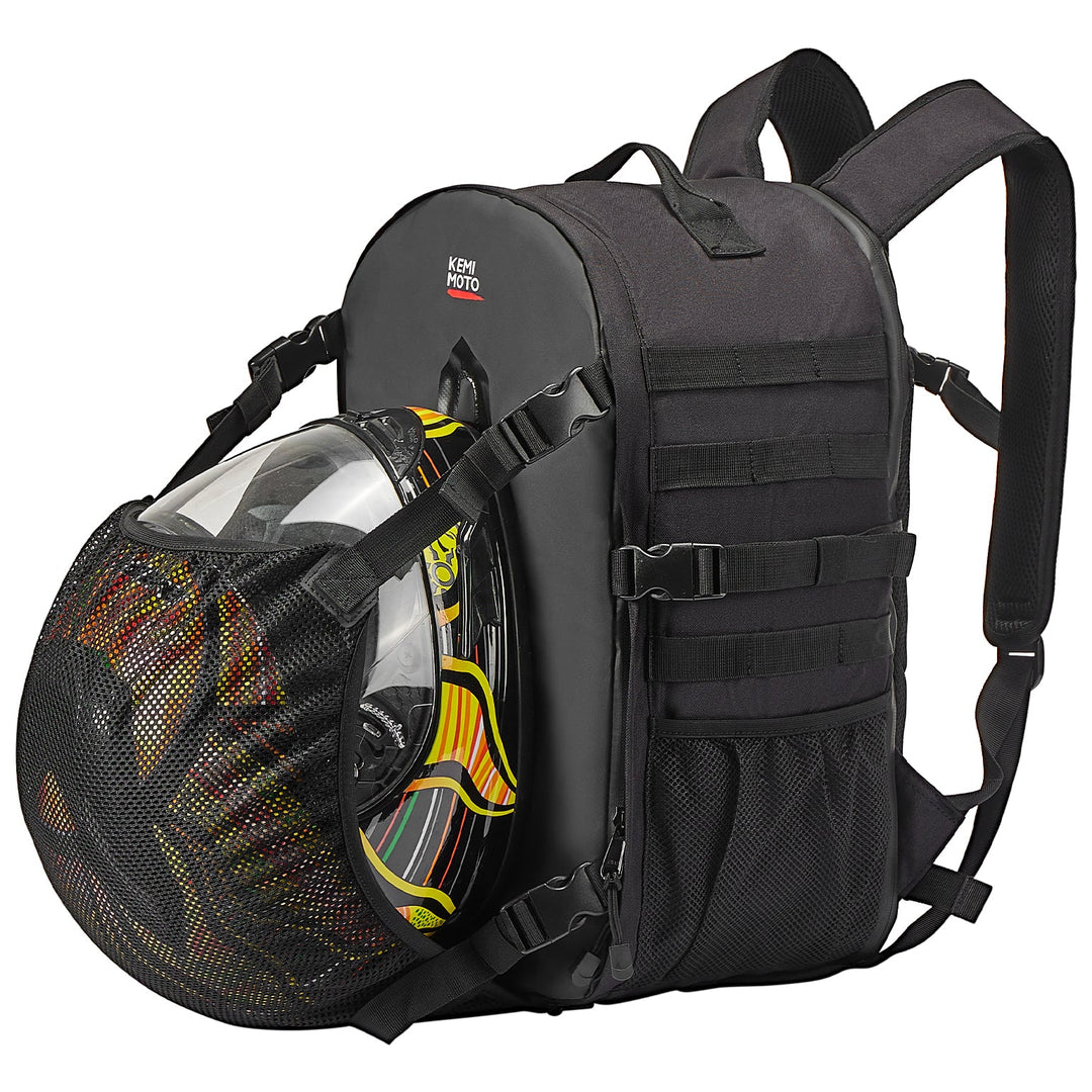 china motorcycle helmet backpack factory 20L with Hidden Helmet Net Motorcycle Helmet Backpack, 27-35L
