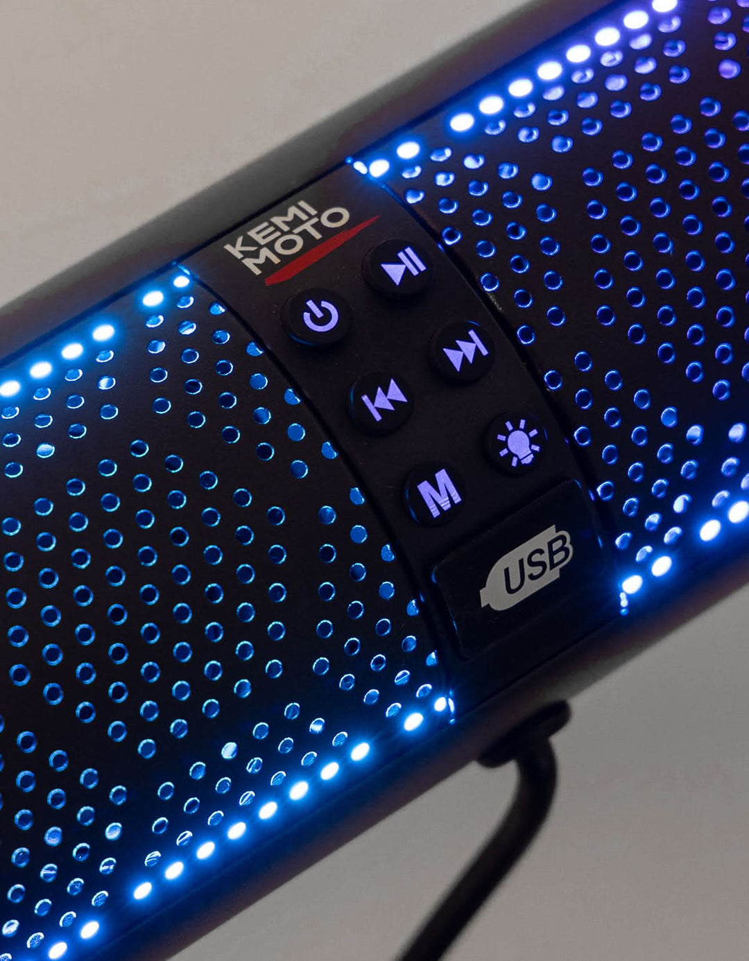 Motorcycle Bluetooth Sound Bar 4 Speakers Waterproof RGB Handlebar