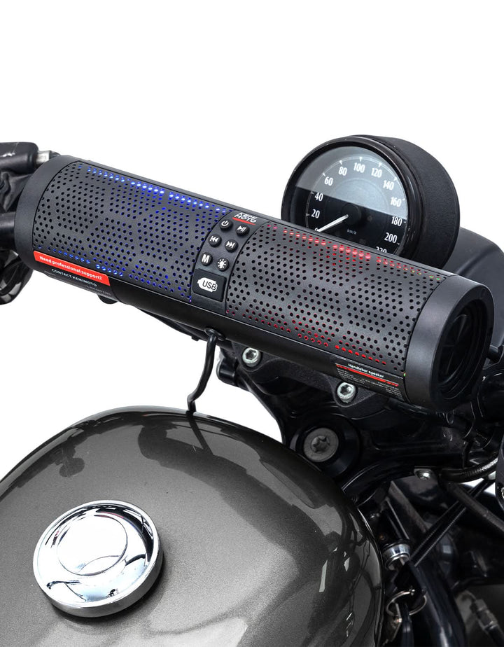 Motorcycle Bluetooth Sound Bar 4 Speakers Waterproof RGB Handlebar