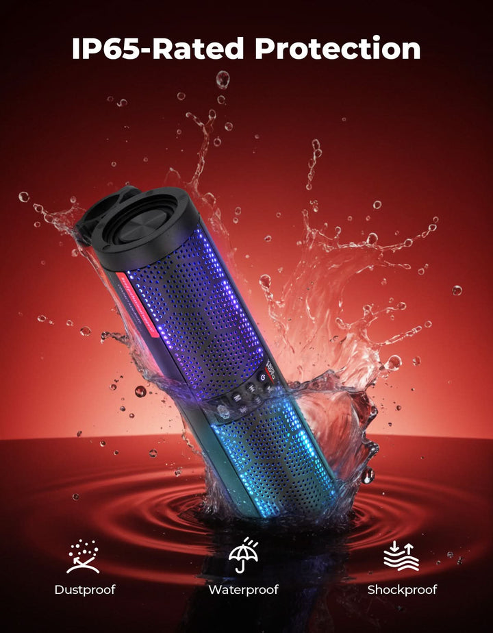 Motorcycle Bluetooth Sound Bar 4 Speakers Waterproof RGB Handlebar