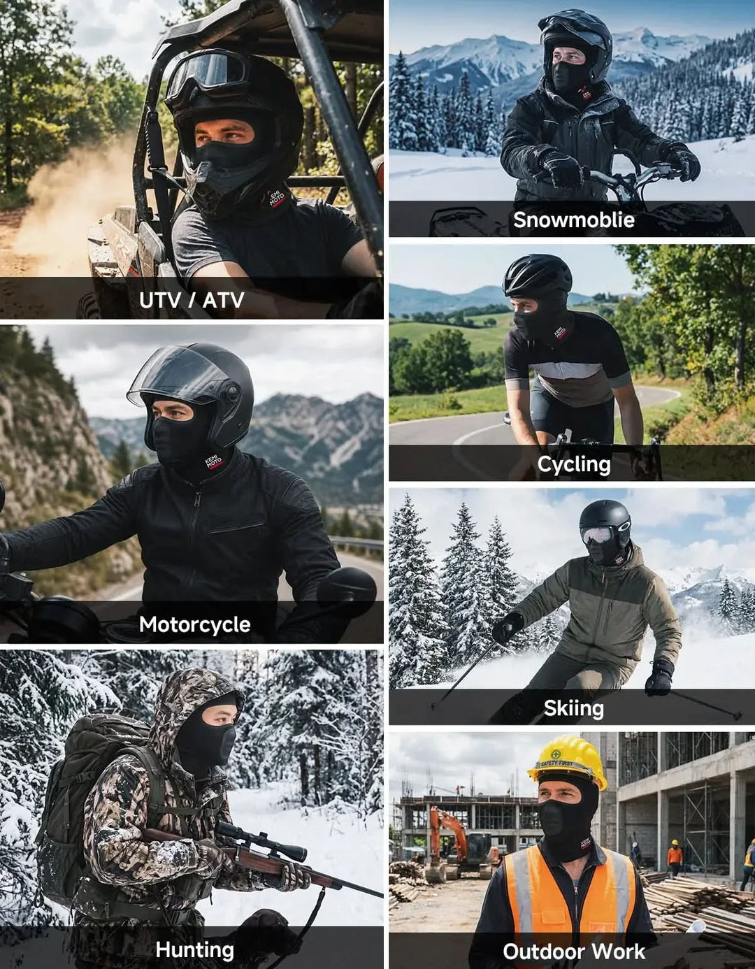 KEMIMOTO Balaclava Face Mask For Motorcycle ATV UTV Cycling