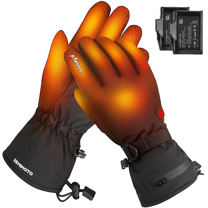 Upgrade Heated Gloves Ice Fishing Rechargeable Waterproof - Kemimoto