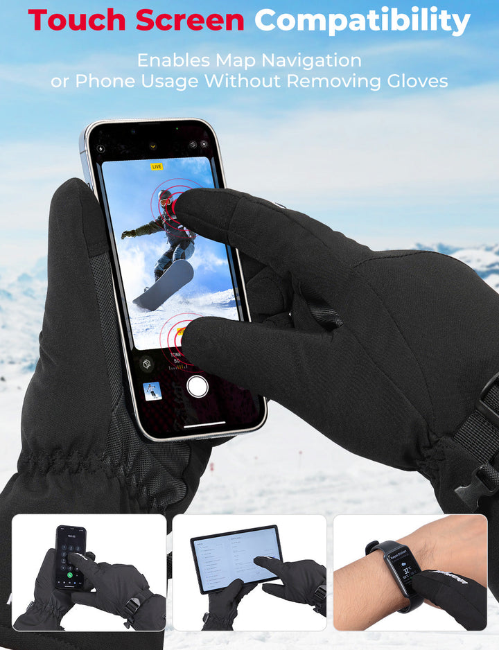 Upgrade Heated Gloves Ice Fishing Rechargeable Waterproof - Kemimoto