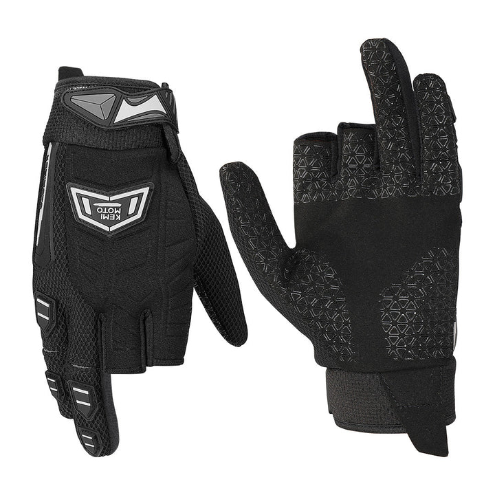 Motorcycle 2 Fingerless Design Paintball & Airsoft Gloves - Kemimoto