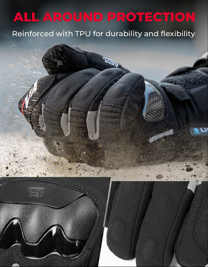 Heated Gloves Waterproof Touchscreen with 7.4V 2500mAh Rechargeable Battery
