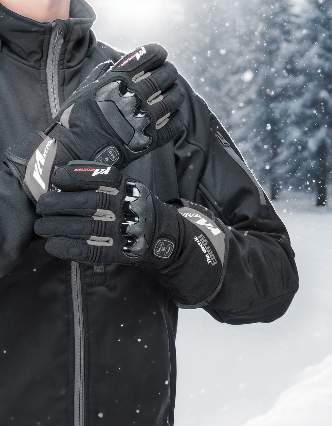Heated Gloves Waterproof Touchscreen with 7.4V 2500mAh Rechargeable Battery