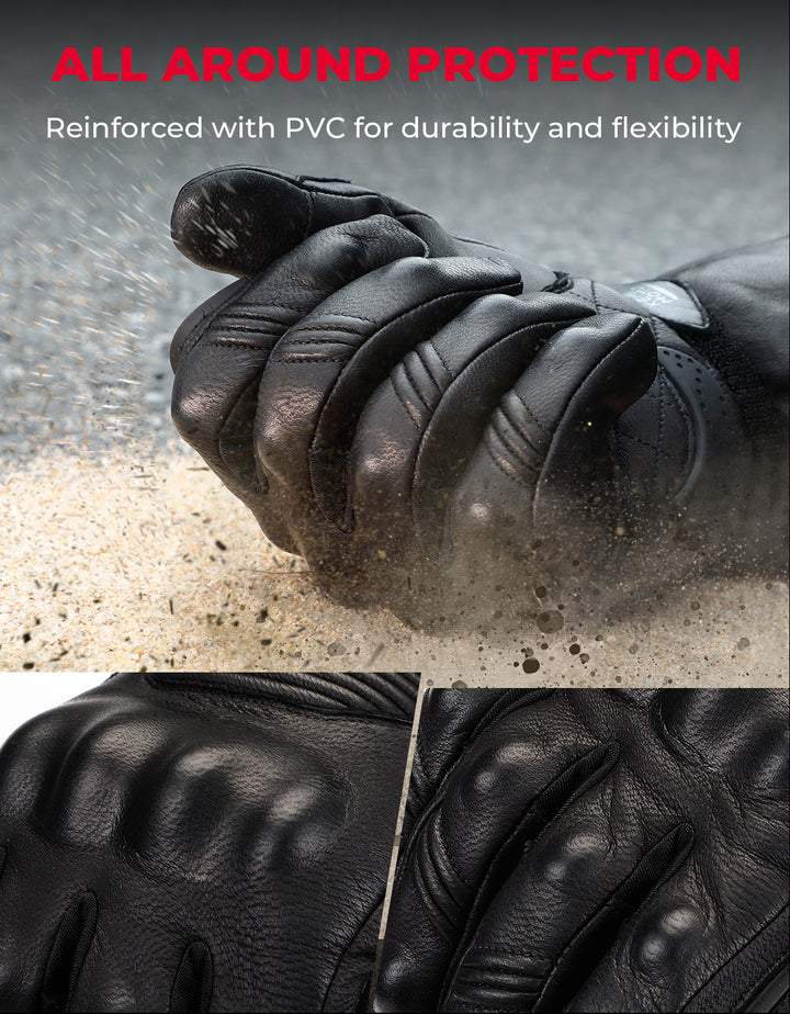 Heated Motorcycle Gloves Sheepskin 7.4V Battery Waterproof Touchscreen