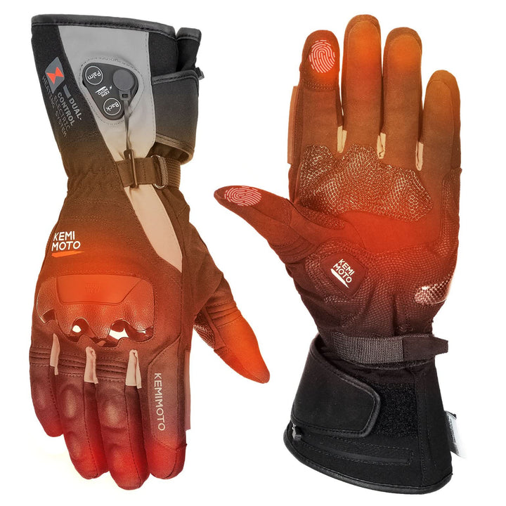 Heated Riding Gloves Dual-Zone Temperature Control with Reinforced Knuckle Protection