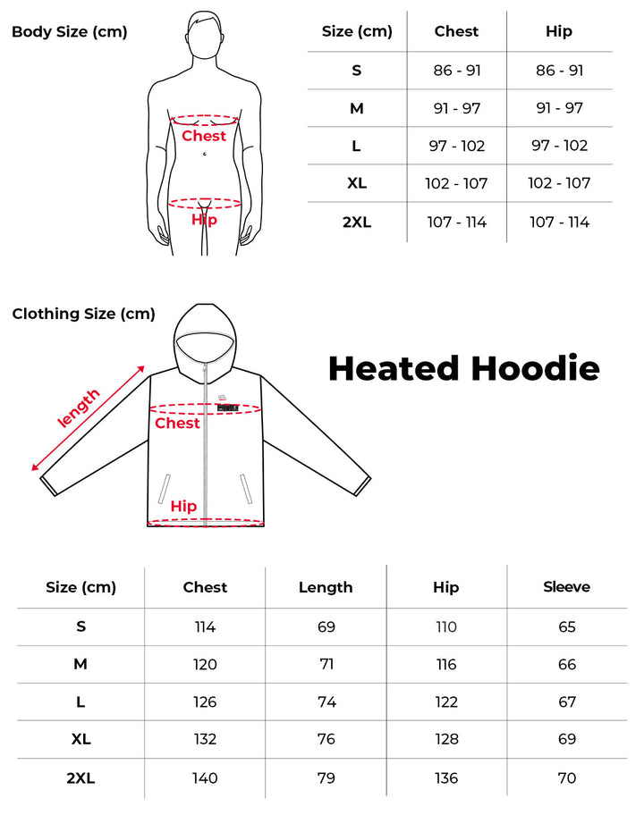 Heated Hoodie with 12V Battery Pack