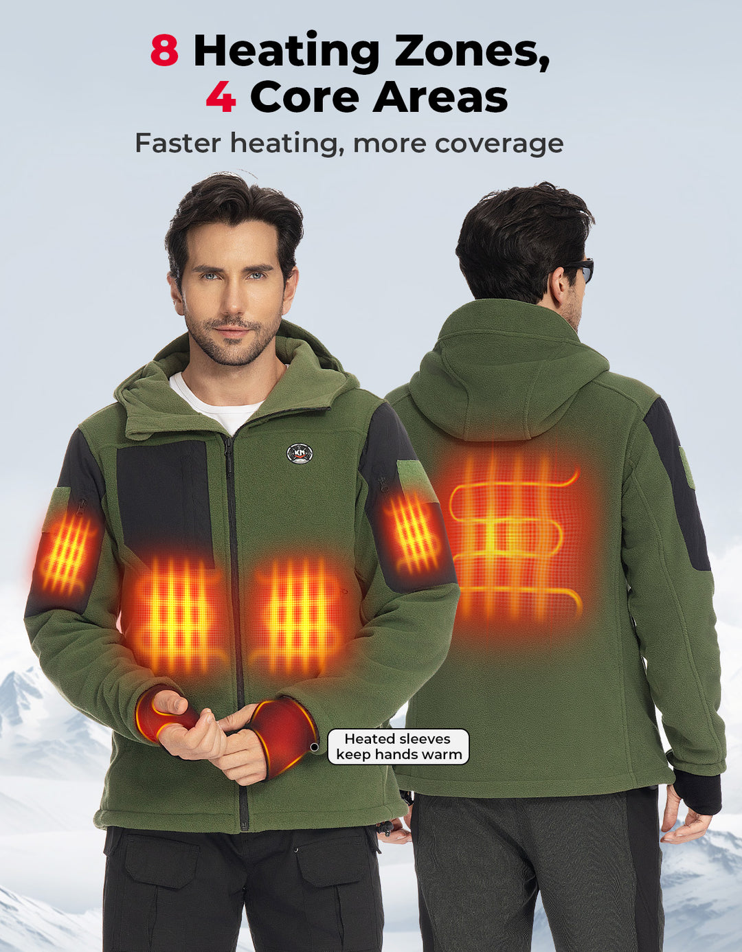 Heated Jacket with 12V 20000mAh Battery Pack