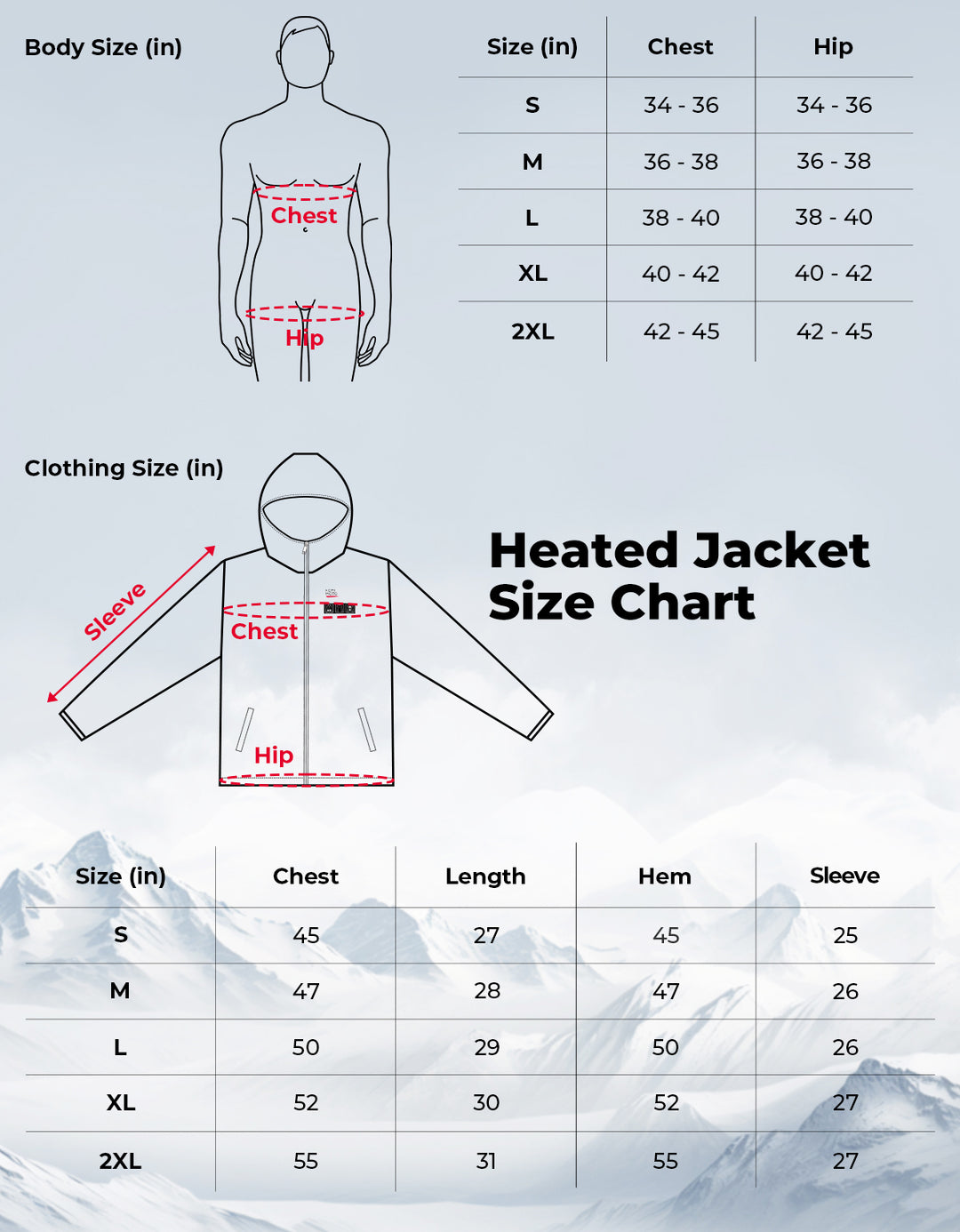 Heated Jacket with 12V 20000mAh Battery Pack