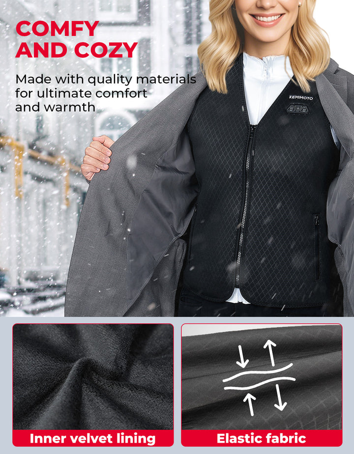 Women’s Heated Vest with V-Neck Design (No Battery)