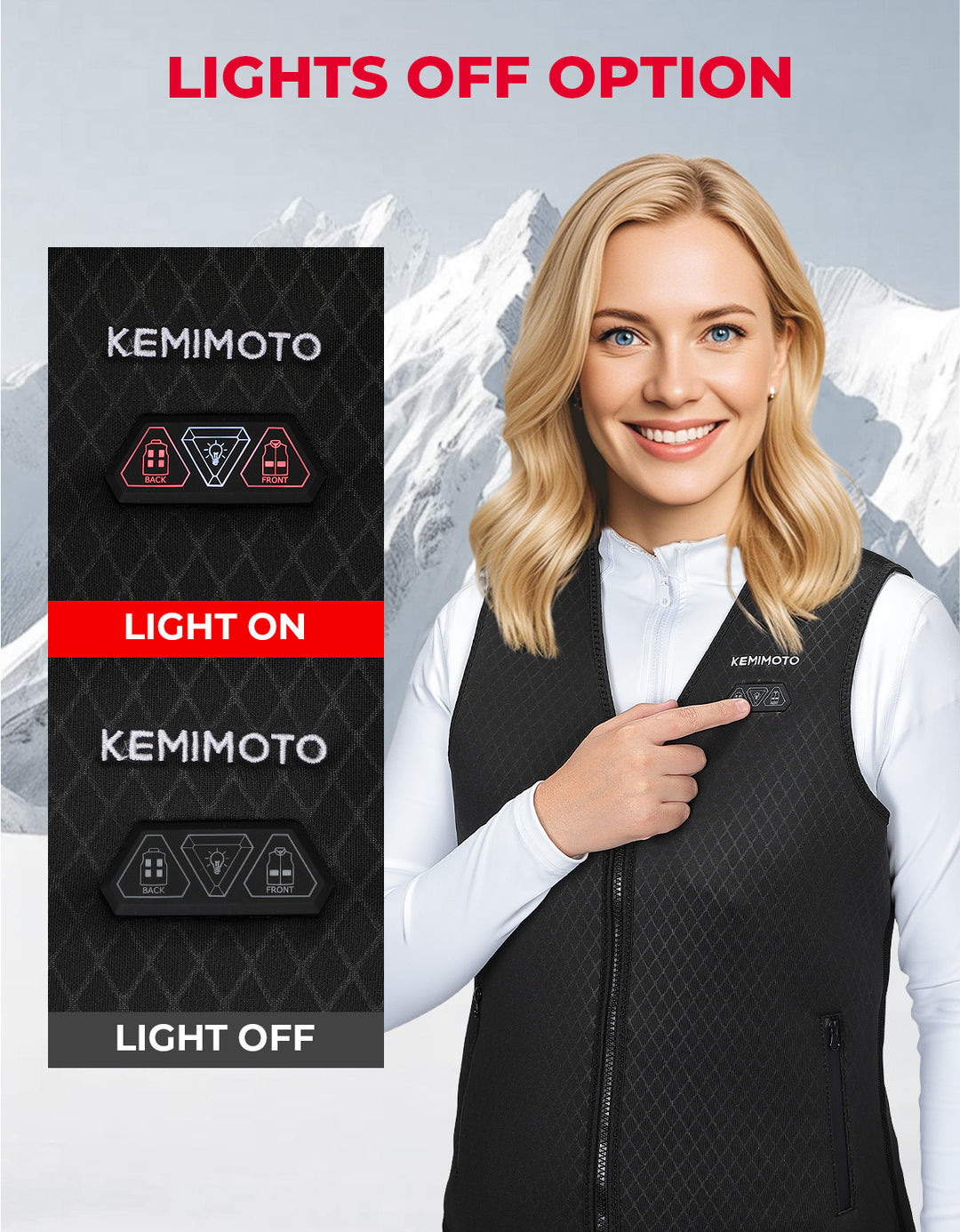 Women’s Heated Vest with V-Neck Design (No Battery)