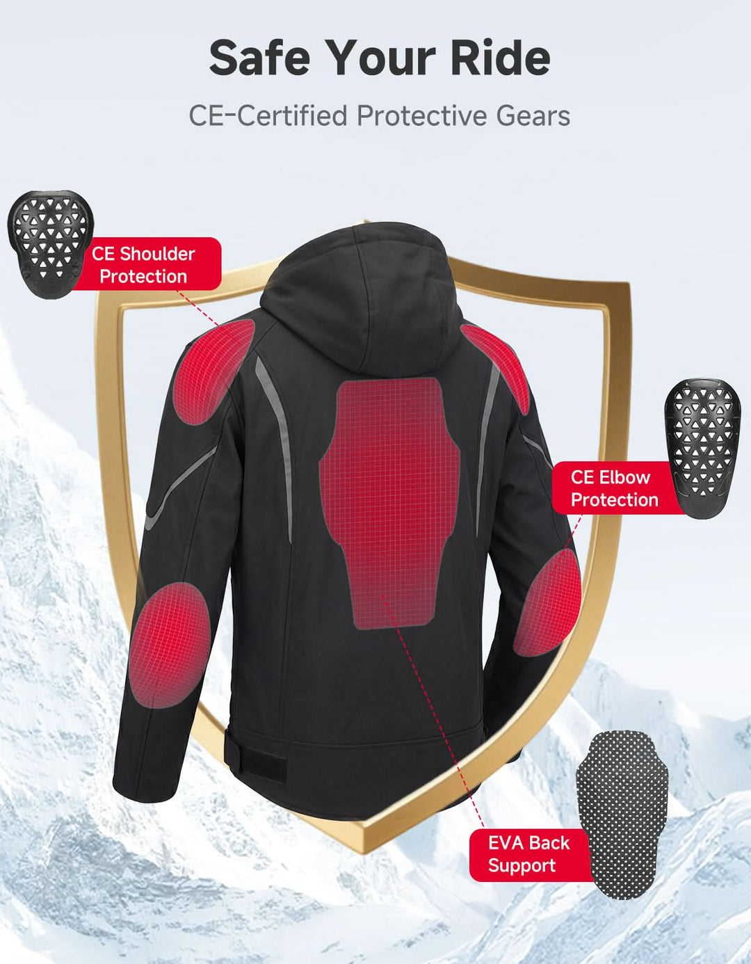 2-in-1 Detachable Liner CE Armor All Season Motorcycle Jacket