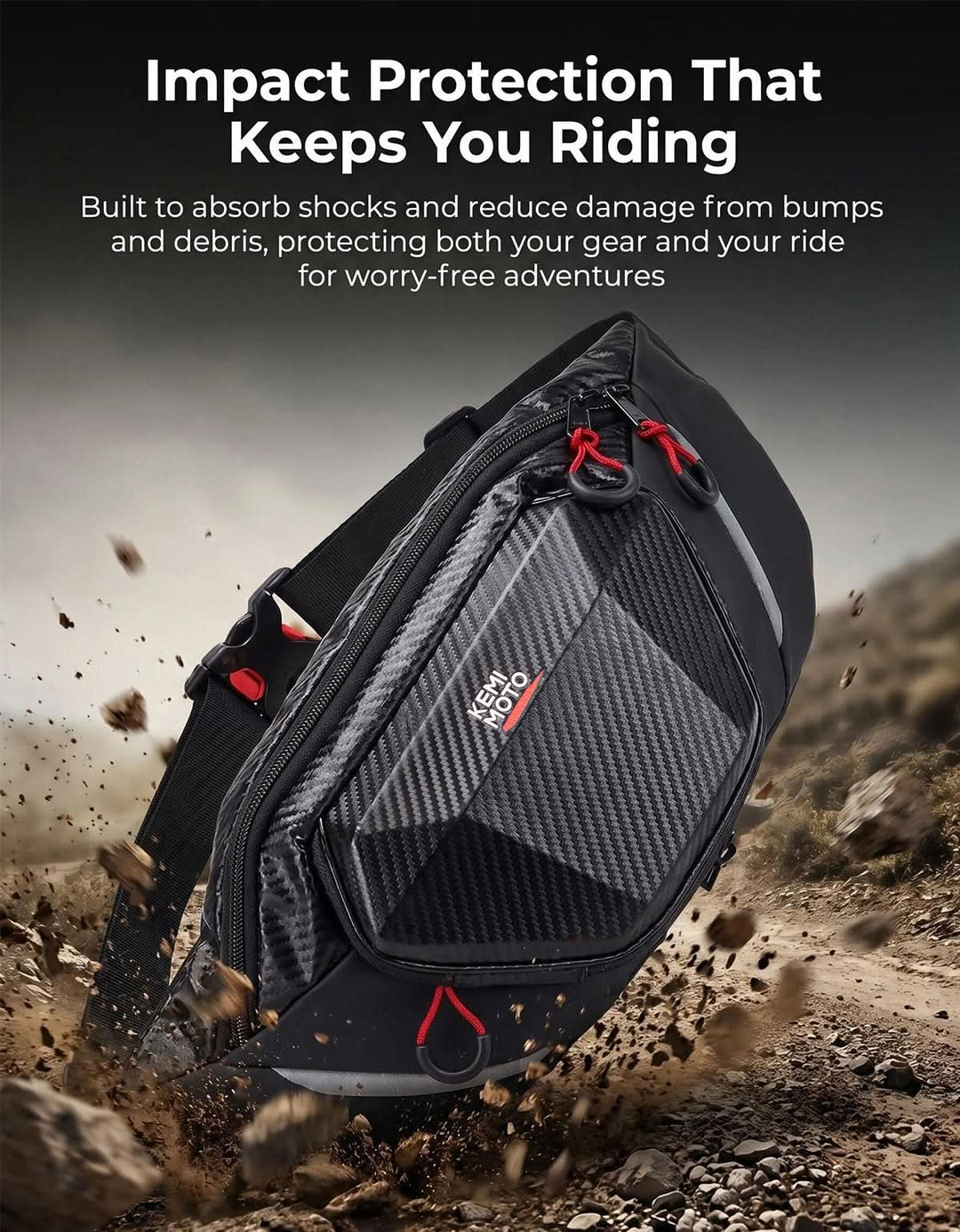 Motorcycle Waist Bag with EVA Hard Shell - Kemimoto