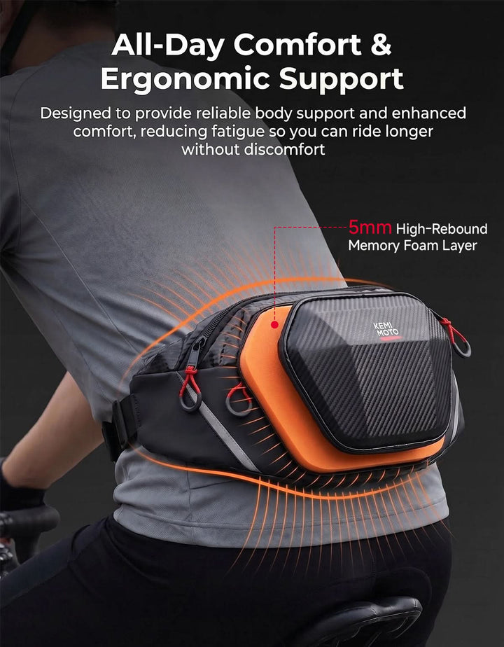 Motorcycle Waist Bag with EVA Hard Shell - Kemimoto